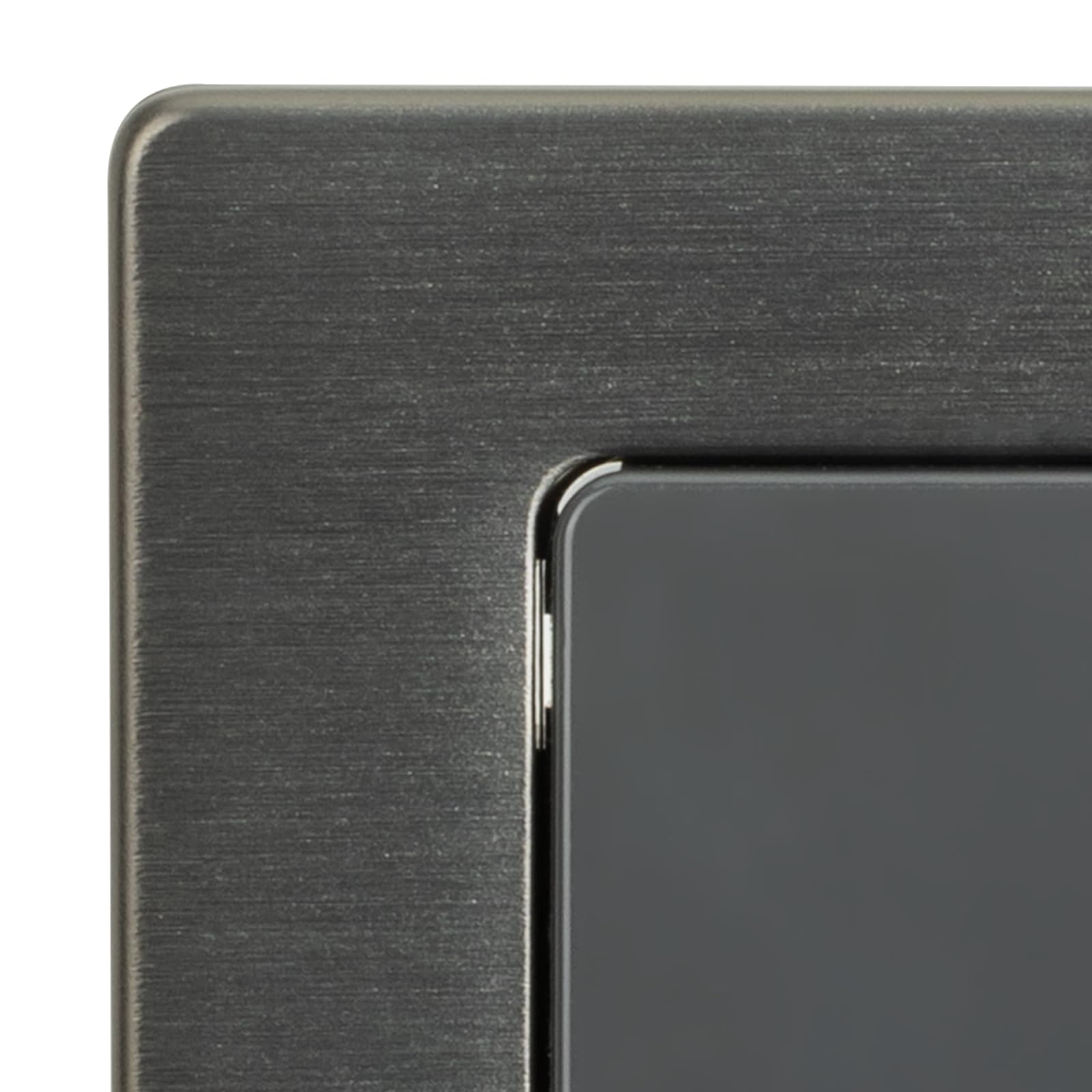 Włącznik Światła Podwójny Szary Krzyżowy Stal Szczotkowana PVD Gunmetal
