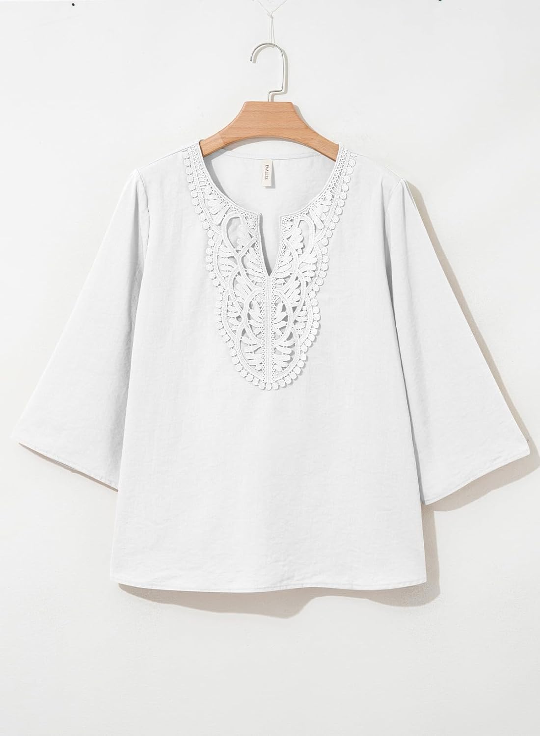 EVALESS Boho Tops for Women Blouses Dressy Casual V Neck 3/4 Sleeve Shirts Spring Outfits Trendy Vacation Clothes - Image 6