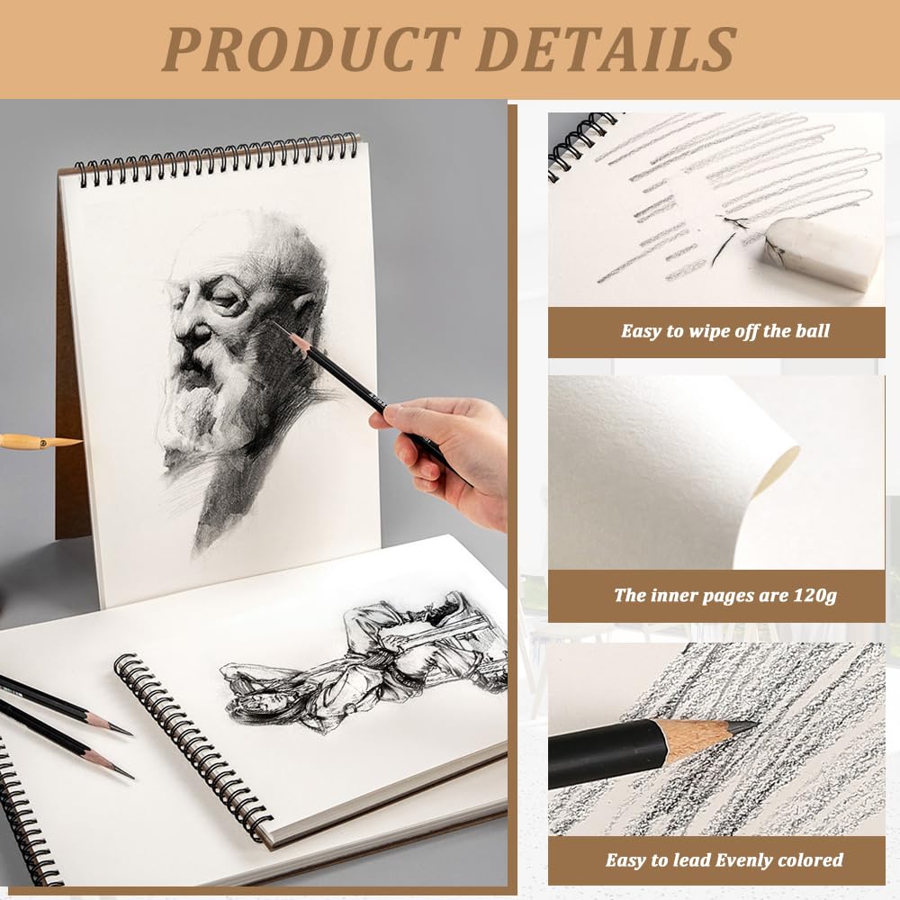 Bloc De Dibujo A4 Con Margen Bloc De Bocetos, Encuadernado En Espiral, Color Blanco, 160 G/m², 60 Páginas /30 Hojas De Dibujo A5 Sketch Pad - 4 Pack Bloc De Dibujo Oxford A4