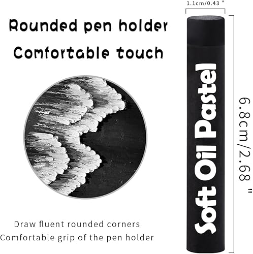 Miniatura 2 de Juego de pasteles suaves al óleo (6 palos, 6 colores), colores pasteles al óleo pesados vibrantes y cremosos, suministros de arte pasteles para