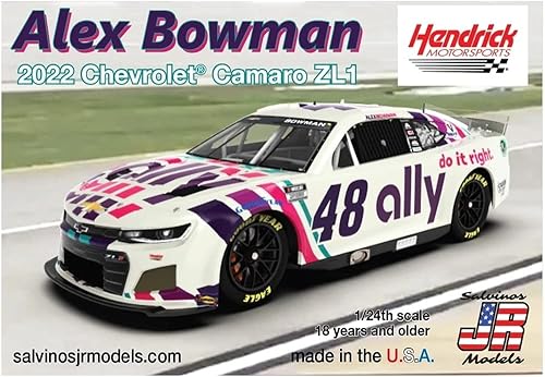Miniatura 2 de HMC2022ABP Escala 1/24 # 48 Alex Bowman 2022 Camaro ZL1 Kit de modelo de plástico - Requiere montaje SJMHMC2022ABP 0