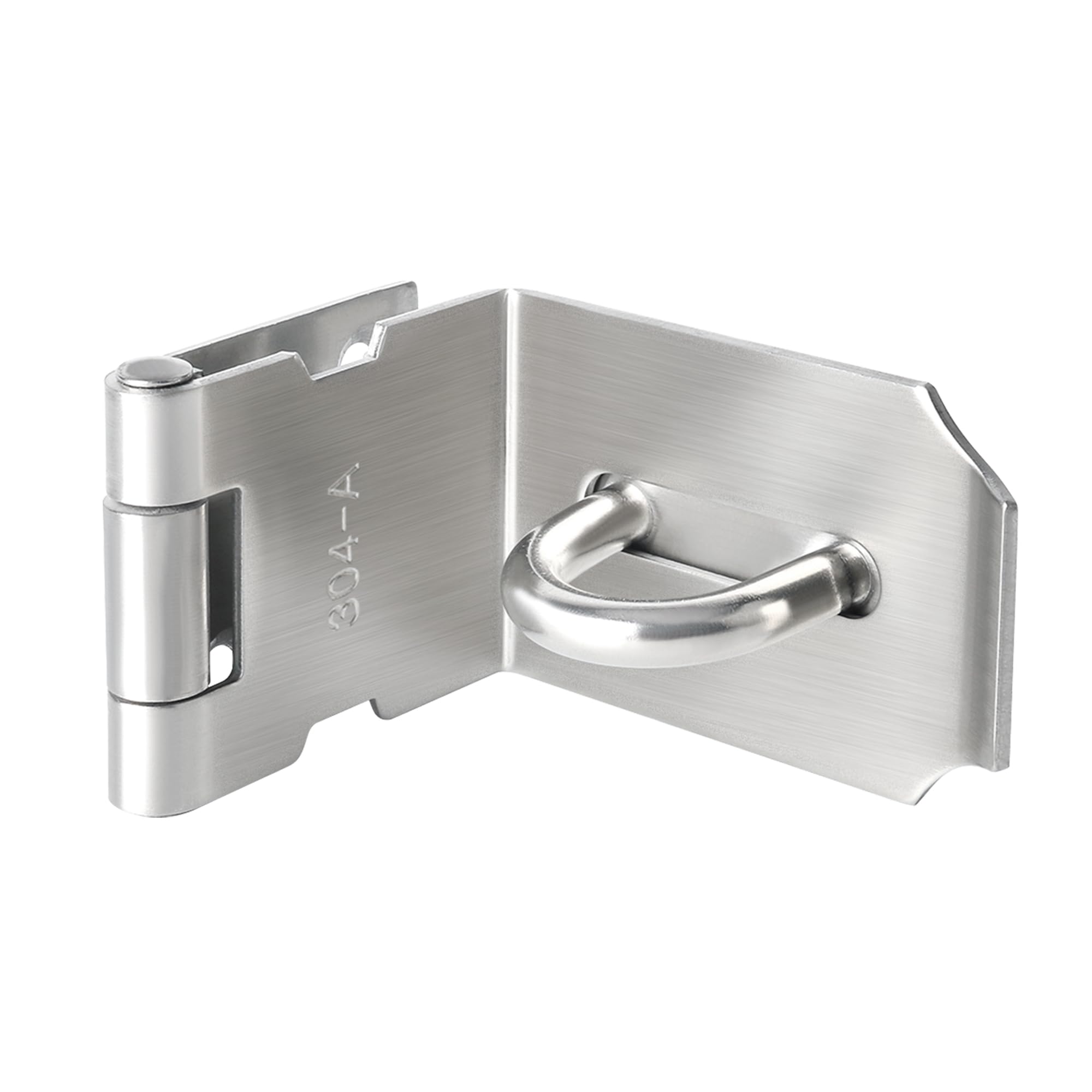 SAYAYO Catenaccio Porta in Legno Serratura Porta Chiavistello, 90 Gradi Lucchetto Hasp per Camera da Letto, Armadio, Cassetto, Acciaio Inossidabile Argento, EMS9K-4