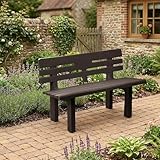 Dmora   Banc d'extérieur Marinella, Banc de Jardin Monobloc, Banc d'extérieur, 100% Made in Italy, 110x52h71 cm, Anthracite