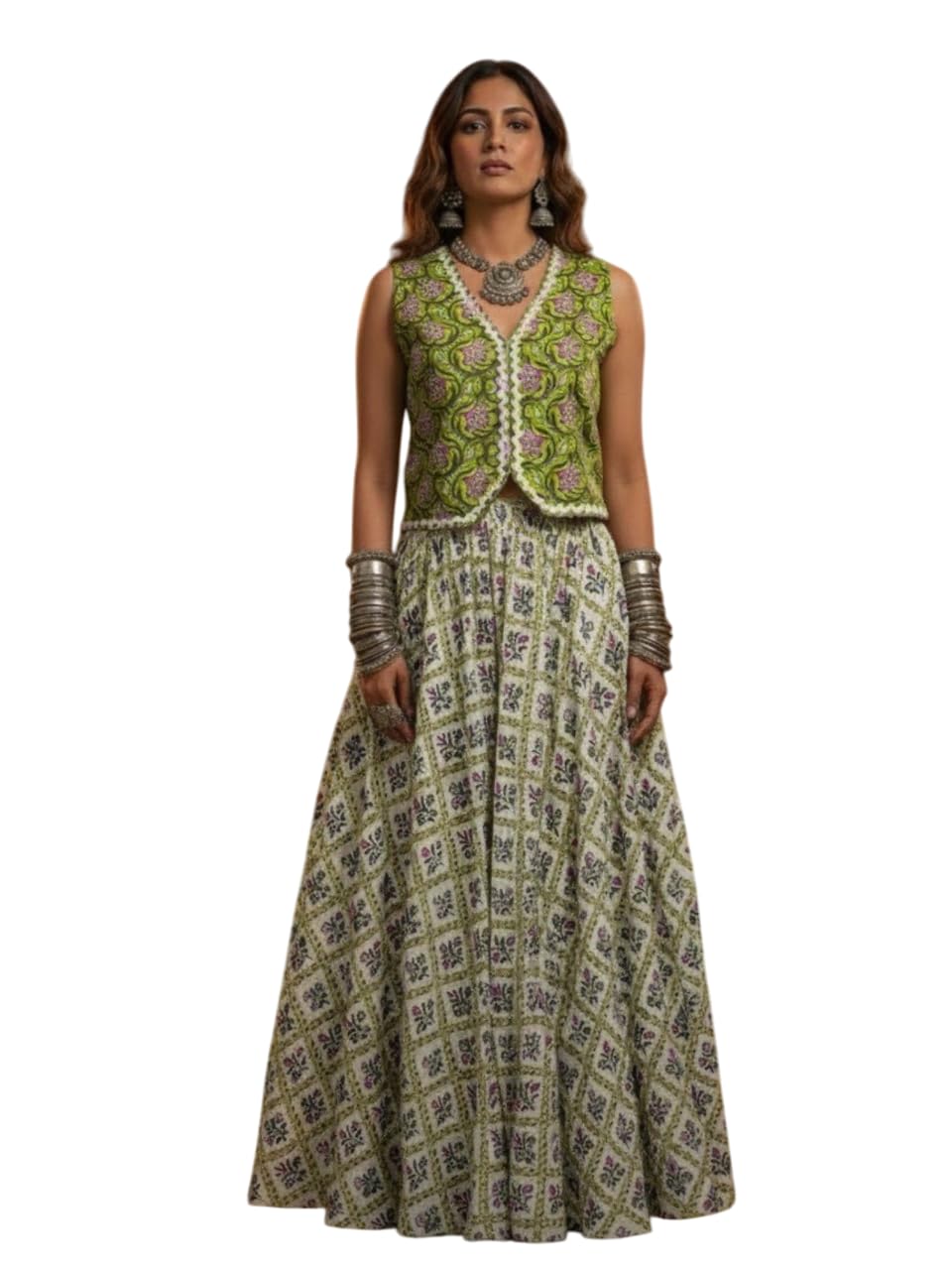winered Women's Lace Detailed Waistcoat with Skirt Co-ord Set-picture-51