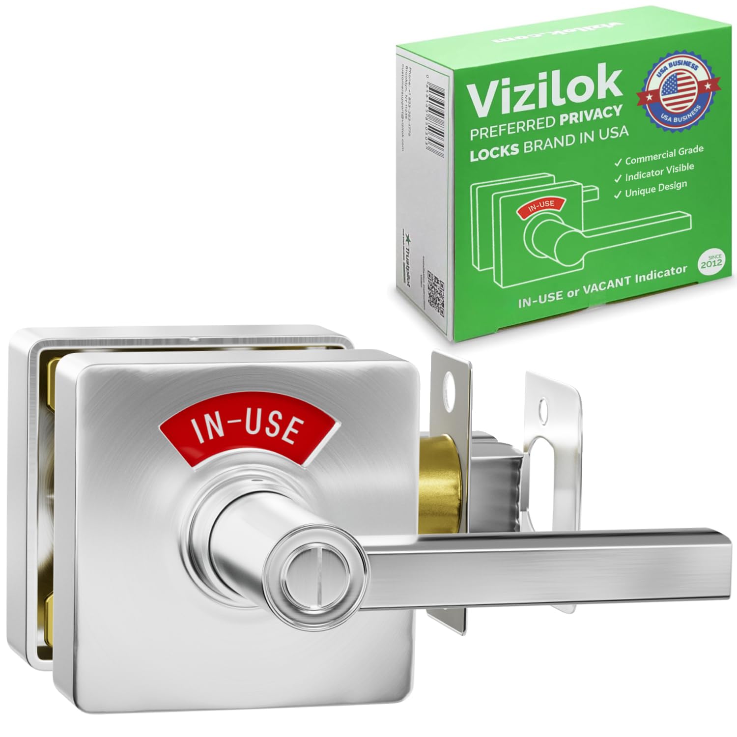 VIZILOK Commercial Door Lock for Bathroom Privacy, Safety, R3FS