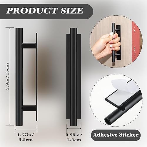 Miniatura 2 de Barydat Paquete de 50 tiradores de cajón autoadhesivos de plástico ABS, manijas de puerta adhesivas, manijas de gabinete, ayudantes de extracción