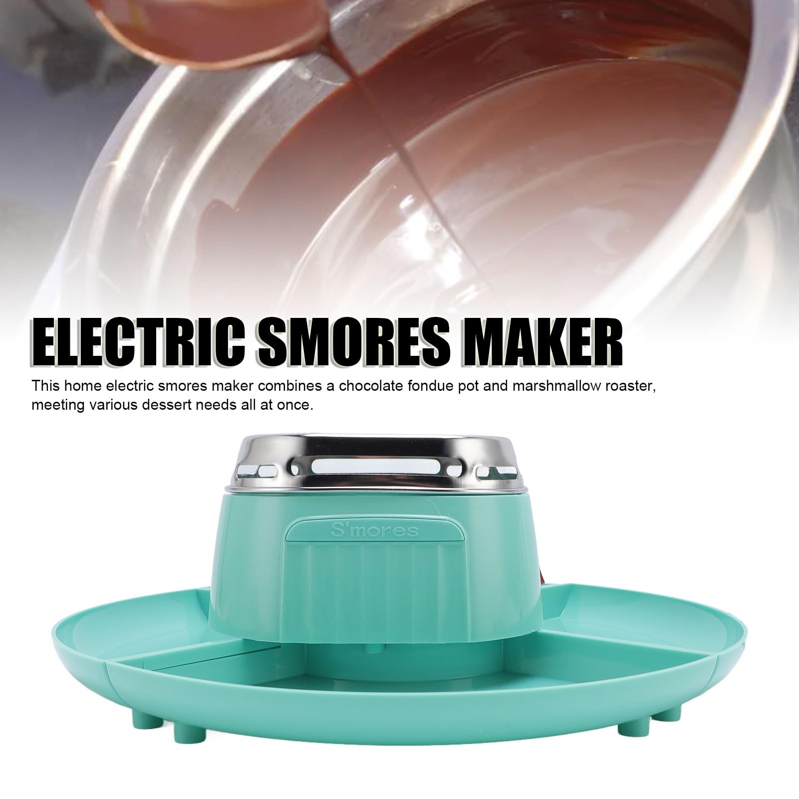 Indoor Electric Smores Maker, einstellbare Temperatur Tabletop Schokoladen-Marshmallow-Röster mit 4 abnehmbaren Tabletts