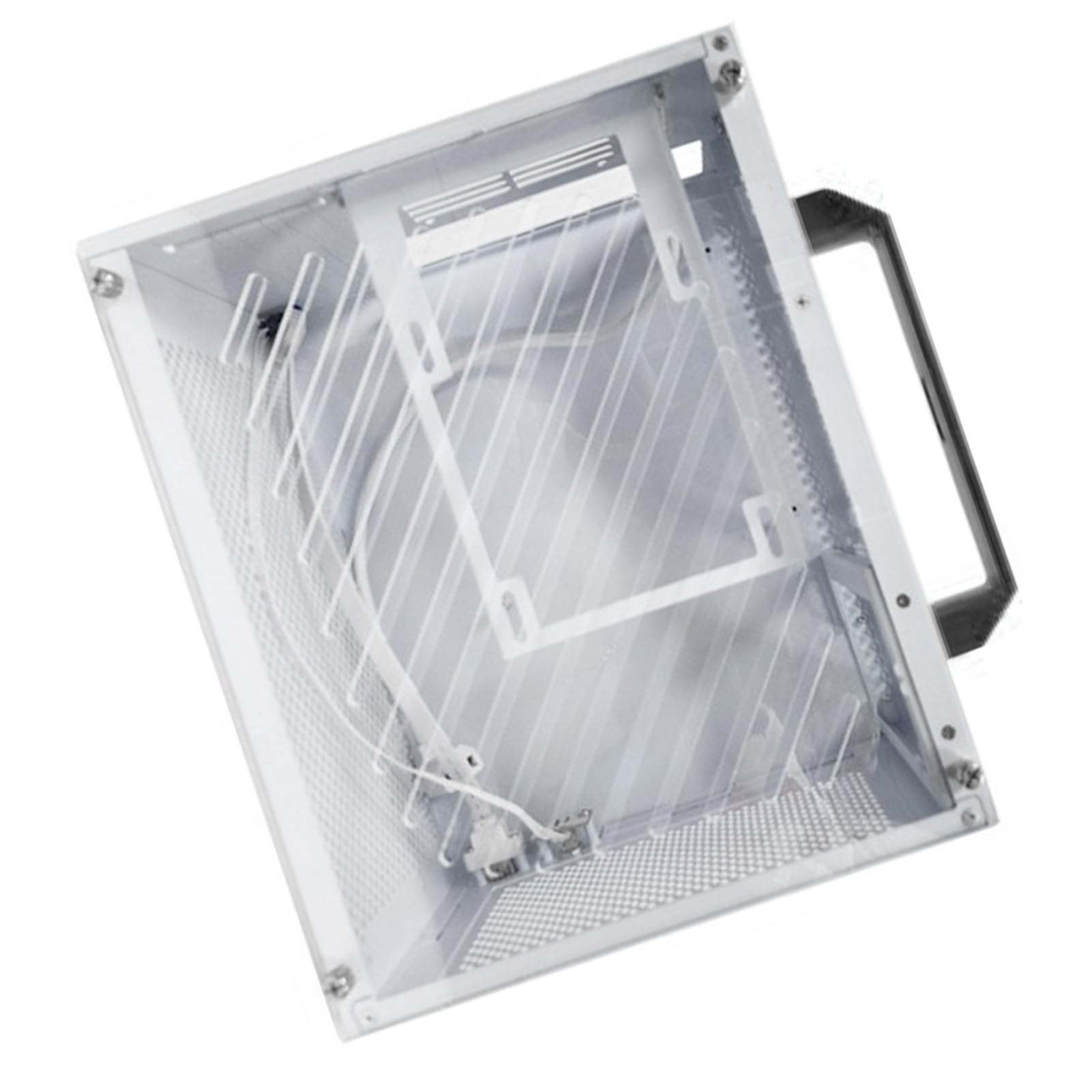 Generic Generic Kompaktowa, Trwała Obudowa Komputera ITX z Długim Procesorem Graficznym 280 Mm, Wolna przestrzeń Montażowa do Gier i Pracy, Panel Akrylowy, Idealna do Płyty Głównej MATX ITX, Czarna