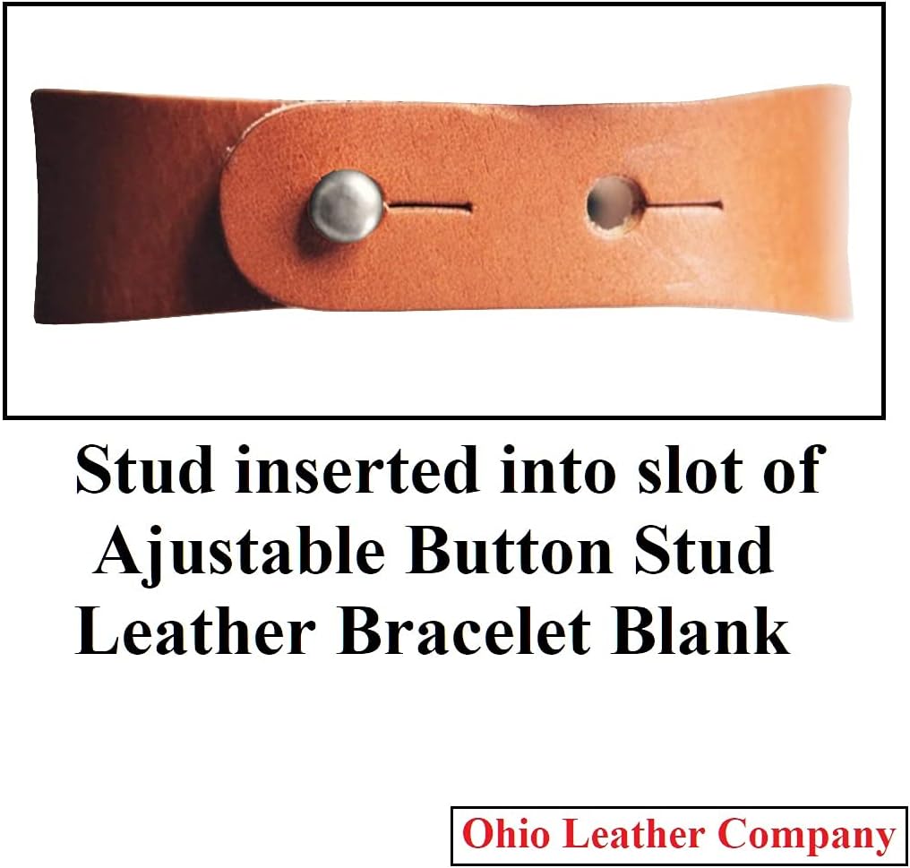 Leather Bracelet Blanks - 7/8 in. x 9 in. - 25 Pack - Brass Screw Studs - Adjustable to 2 Sizes