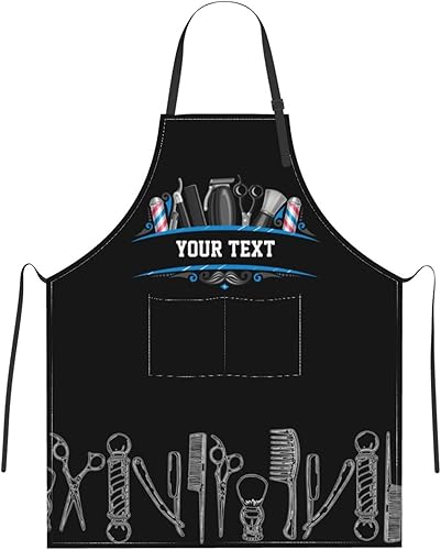 Delantal de barbero personalizado para hombres y mujeres, delantal de barbería personalizado con bolsillos, delantal ajustable personalizado para el