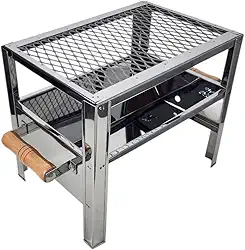Churrasqueira Aço Inox Mini Grill Pesca Camping + Grelha