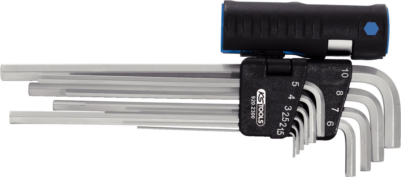KS Tools 920.23 XL Classic 3-in-1 Hex Key Wrench Set, Chrome