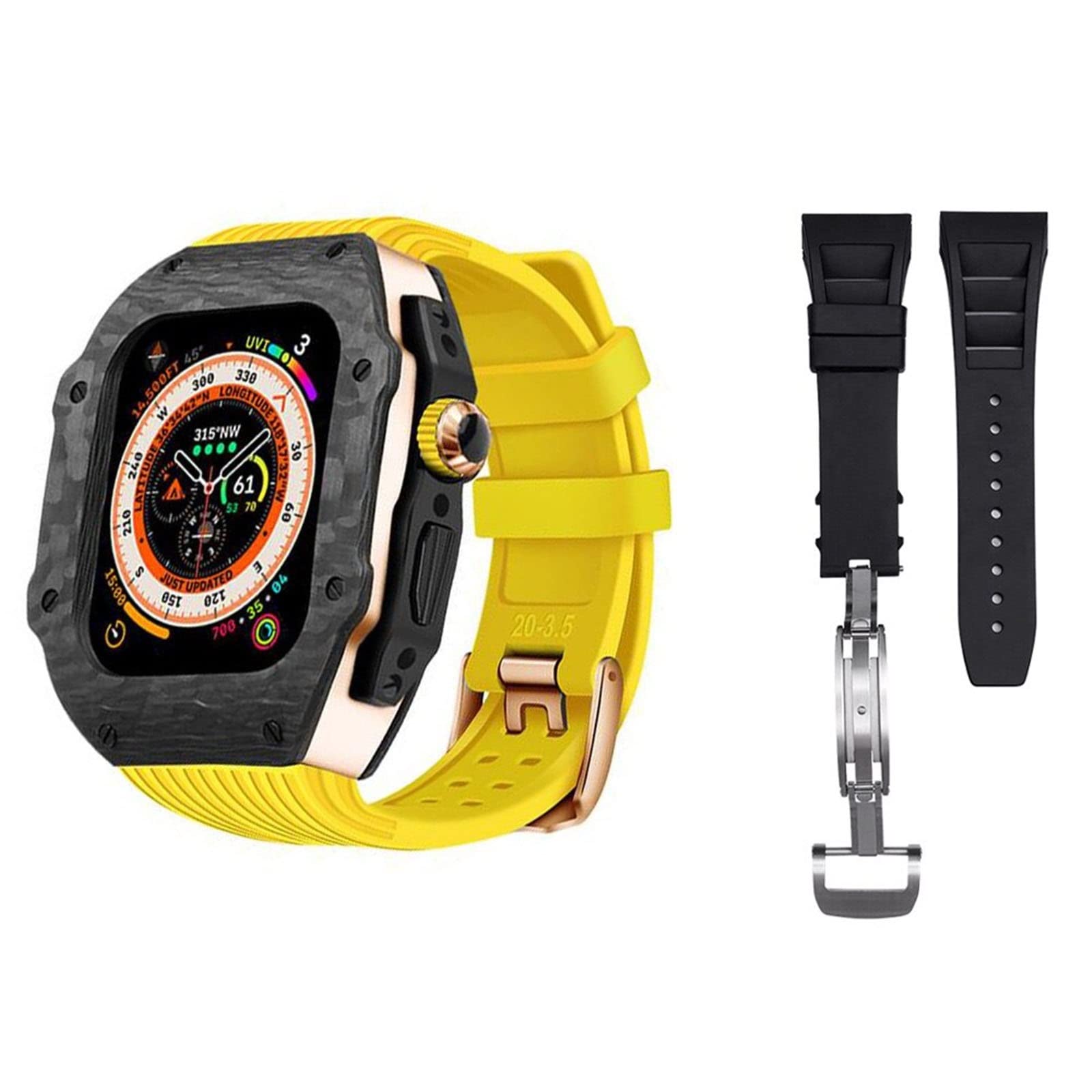 カーボンファイバーケース付き Apple Watch Ultraバンド 49mm Amazon.co.jp: bik Apple Watch 8 Ultra 49mm用の2バンド修正キットを