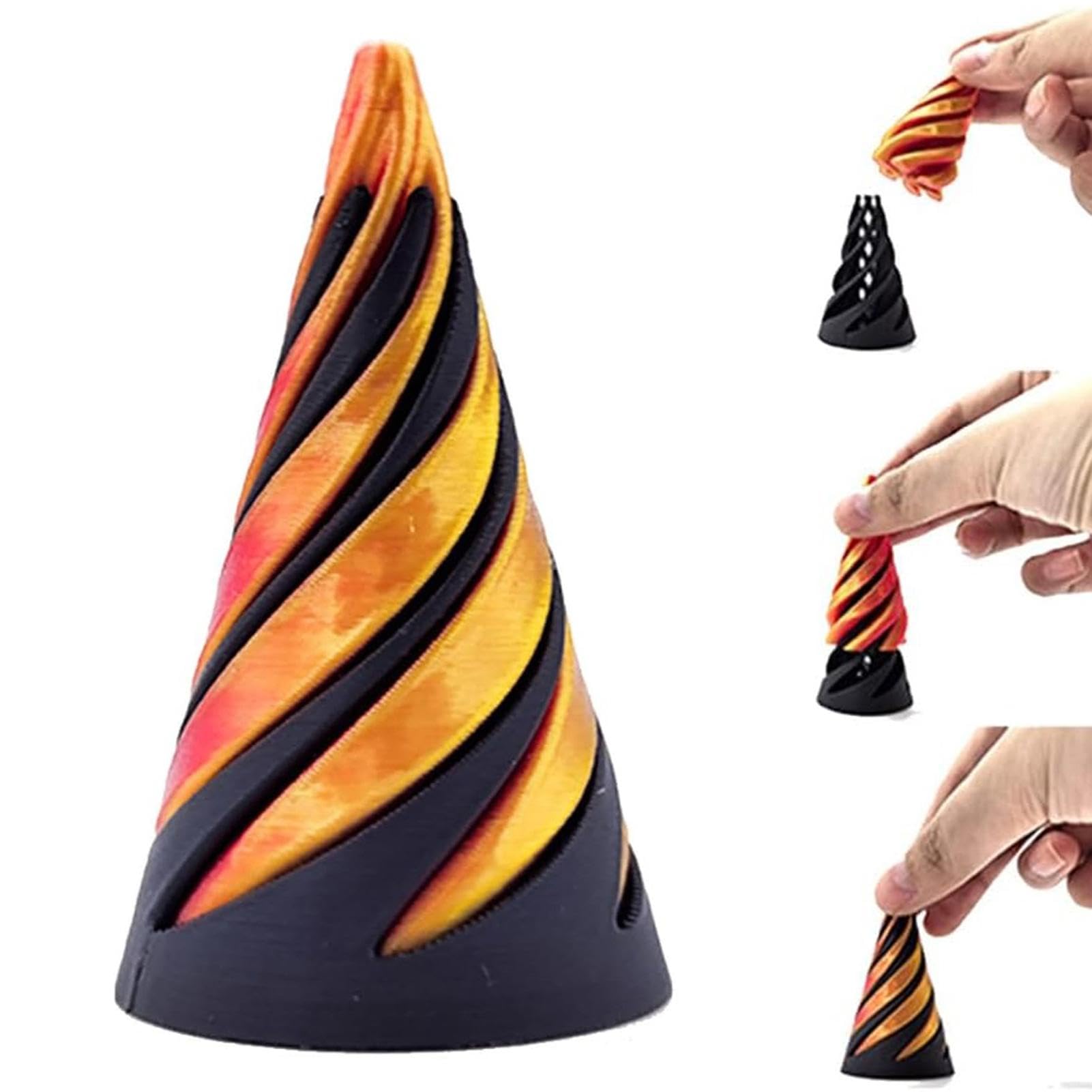 Impossible Cone, ensemble de 3 pièces, jouet anti-stress en forme de cône spiralé imprimé en 3D, sculpture pyramidale,or - Jeux - Jouets Impossible Cone, ensemble de 3 pièces, jouet anti-stress en forme de cône spiralé imprimé en 3D, sculpture pyramidale,or - Jeux - Jouets