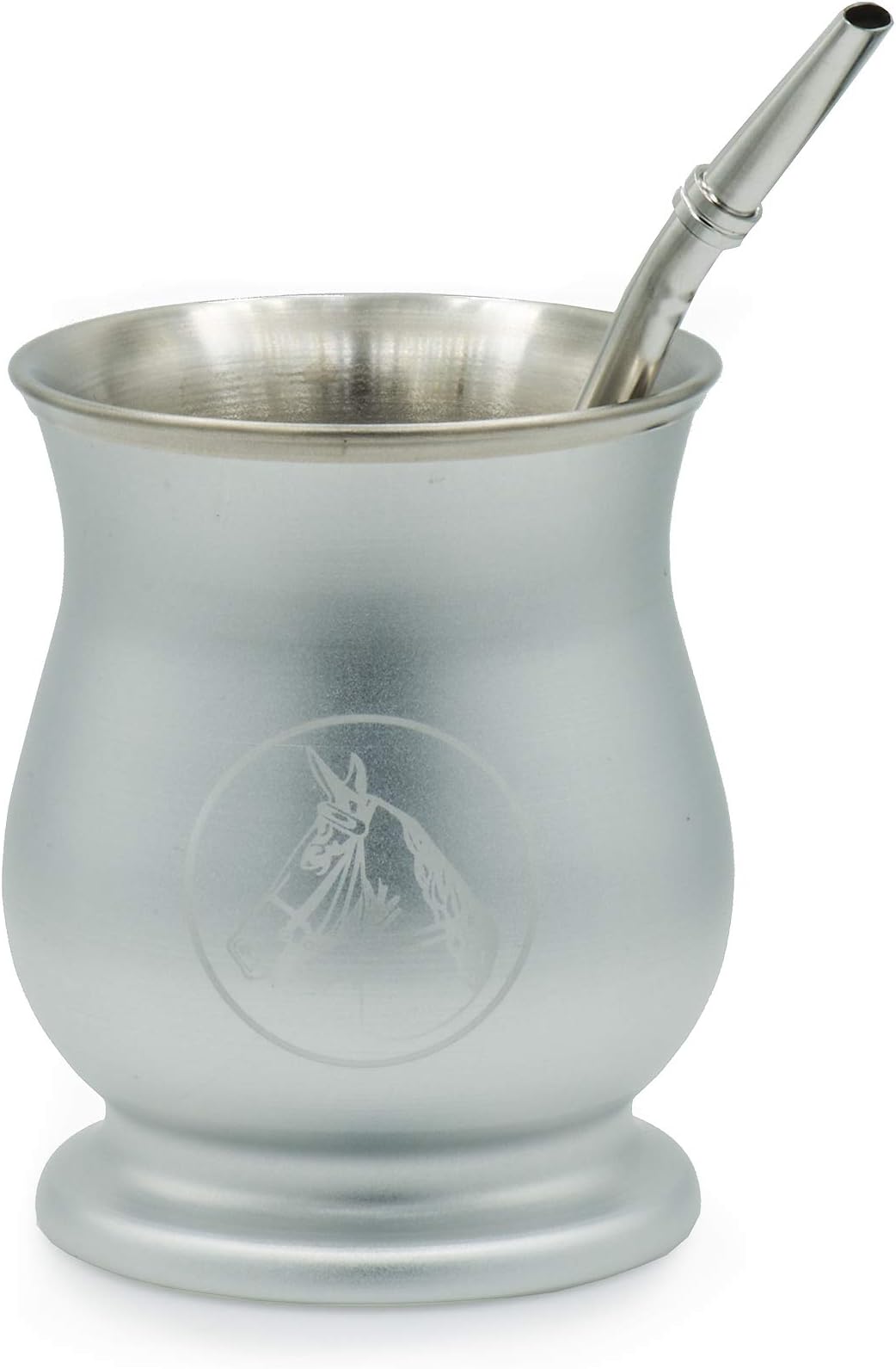 Double Wall Stainless Steel Mate Gourd Cup (Silver)