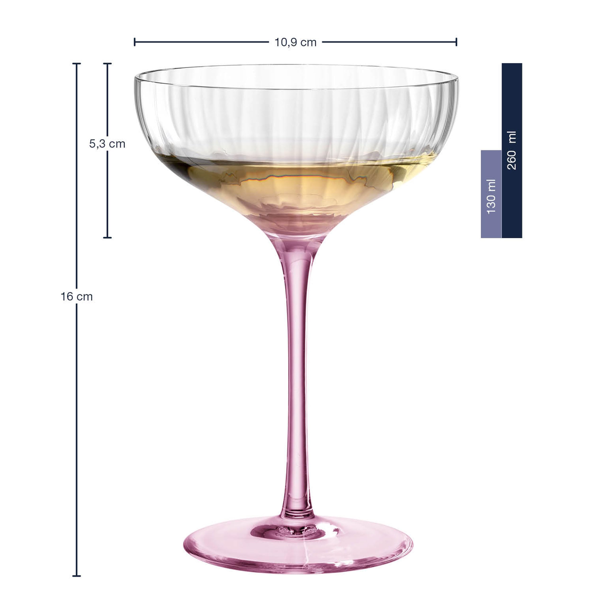 LEONARDO HOME Poesia - Set 6 Coppe Per Champagne, 260 Ml, Rosa, Vetro Teqton, Lavabili In Lavastoviglie, Antiurto - 2