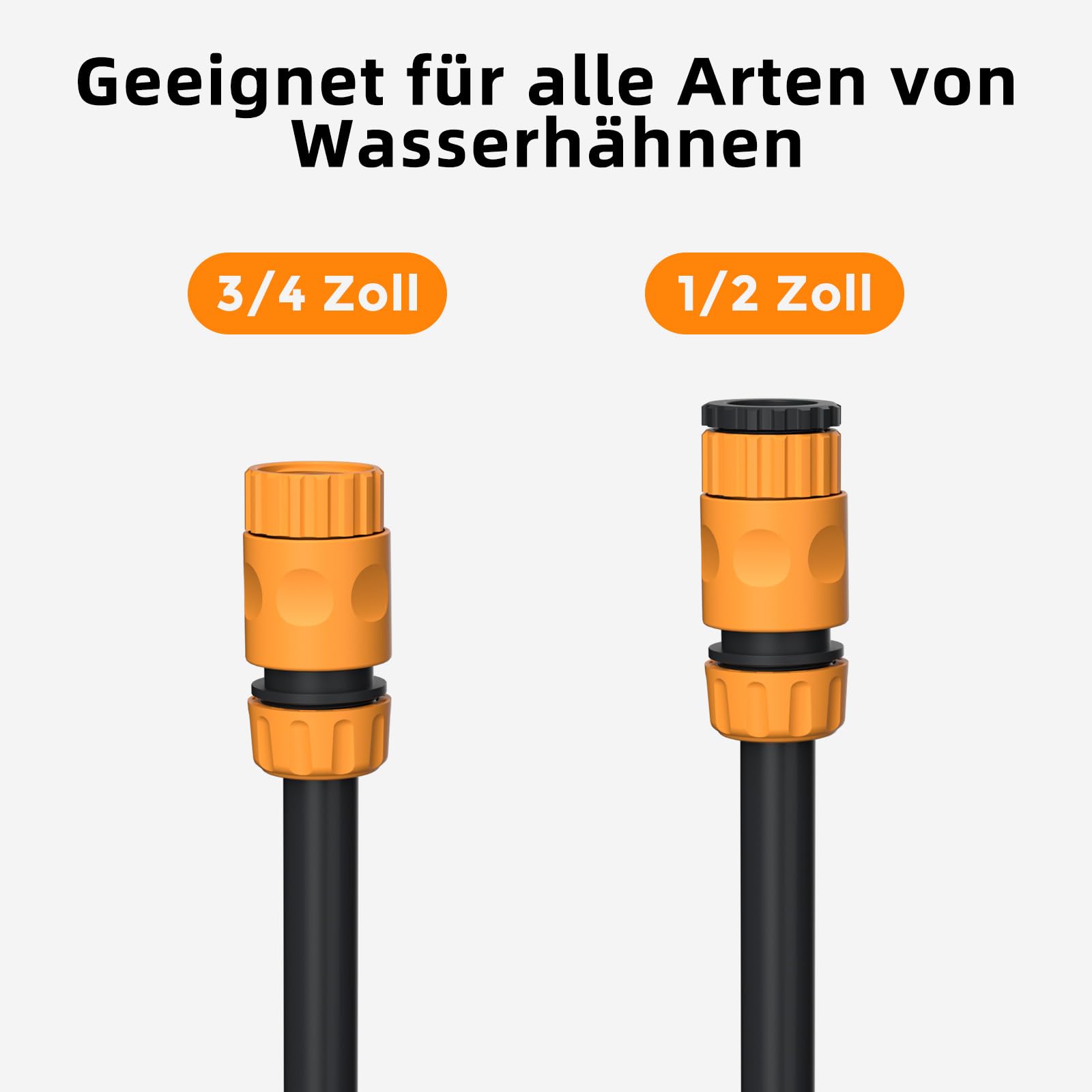 Schlauchtrommel 25m+2m, Schlauchaufroller mit Aufroll-Automatik & 180° Schwenkbar, Wand-Schlauchbox mit Arretierstop & 7 Muster Sprühdüse, für Gartenbewässerung & Autowäsche