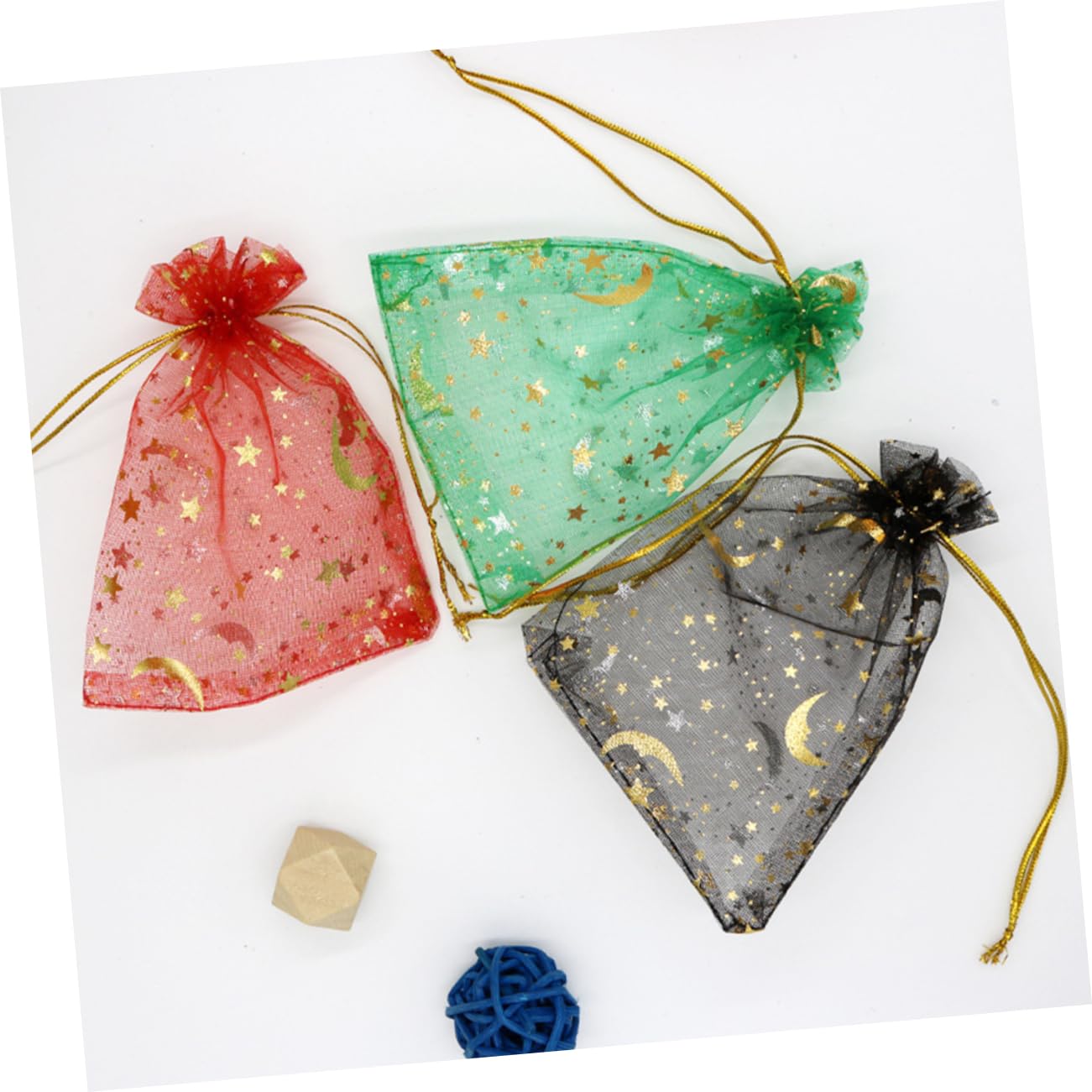 Ipetboom 300stücke Geschenktüten Mit Goldprägung Mond Und Sternen-muster Grün Verpacken Von Schmuck Süßigkeiten Für Partys Für Und Aufbewahrung