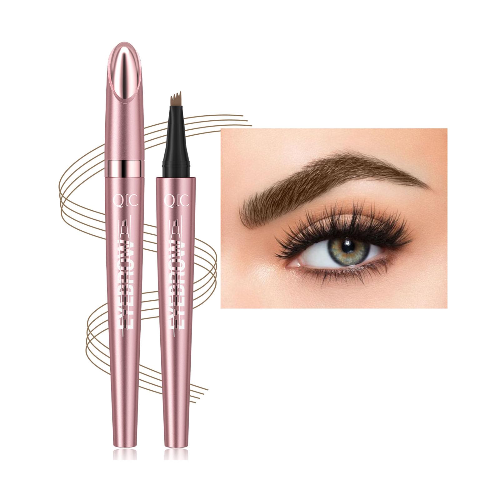 Magic Eyebrow Pencil, Microblading Eyebrow Pen with 4 Micro-Fork Tip