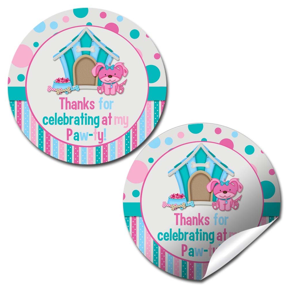 Autocollants anniversaire chiot rose : créez des souvenirs magiques et doux