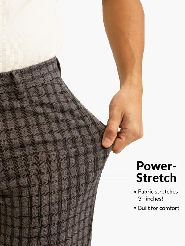 Image of The Pant Project Luxury PV Stretchable Casual Checks Pant for Men | Stylish Slim Fit Men's Wear Trousers for Office or Party