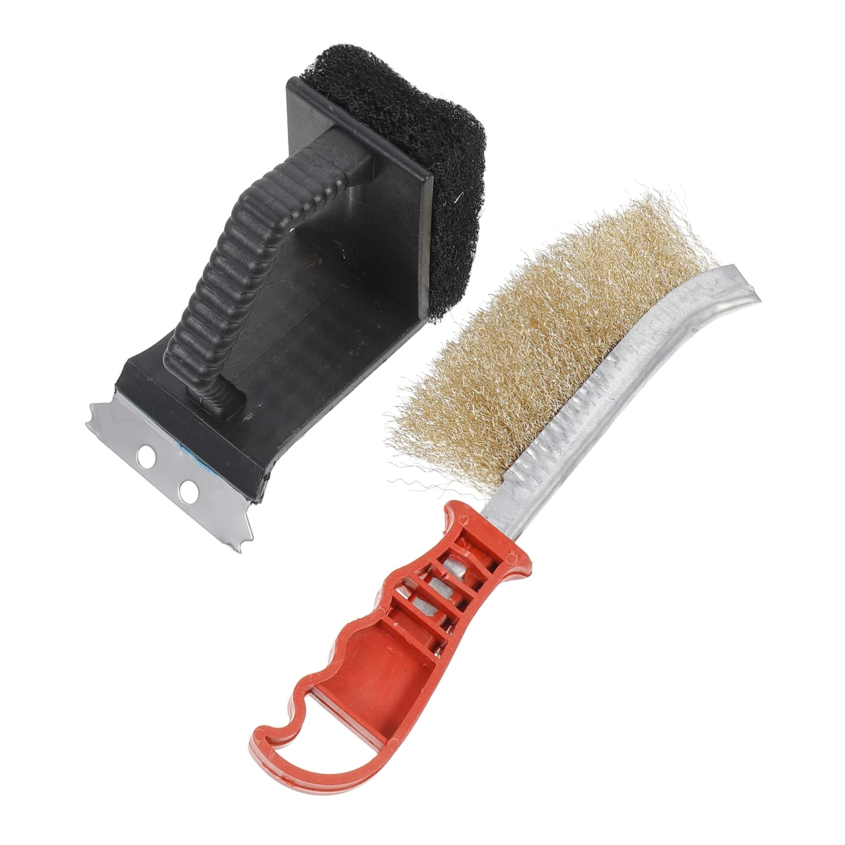 SUPVOX 2-Piece BBQ Grill Cleaning Brush Set Copper Wire BBQ Tool for Easy Cleaning Home Use Random