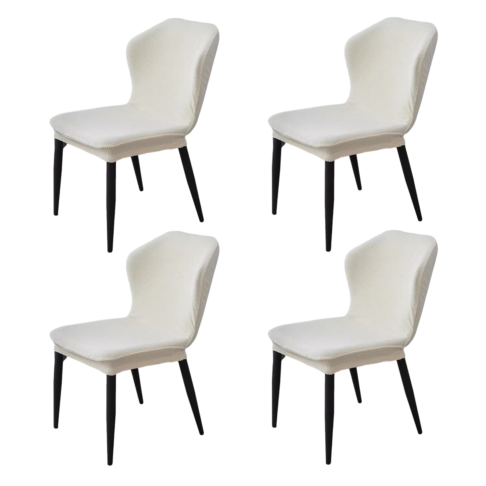 Moderne Esszimmerstuhlhussen, 2Er-/4Er-/6Er-Set Stuhlhussen Mit Geschwungener Rückenlehne Für Küchenstühle Für Zuhause, Hochzeiten Und Partys,Beige,4pcs