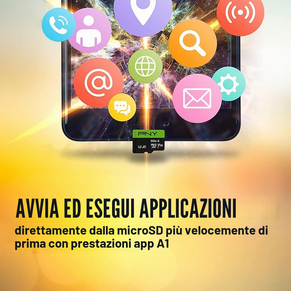 PNY Elite-X 64GB SDXC Scheda di Memoria C10 U3