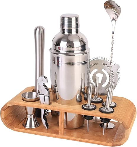 Miniatura 1 de Mixology - Kit de coctelera de 12 piezas juego de coctelera de 25 onzas con soporte juego de coctelera de Martini con coctelera Boston colador