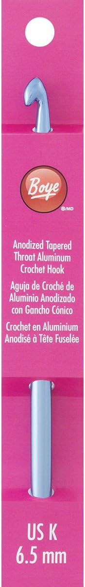 Boye 6218-K Aluminum 6-Inch Crochet Hook, K10.5/6.5mm