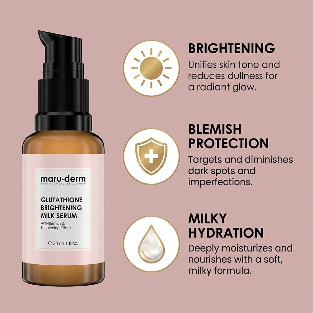 Maruderm Glutatyon Aydınlatıcı Süt Serumu – Alfa-Arbutin & Centella Asiatica ile Leke ve Donukluk Görünümüne Karşı, 30 ML