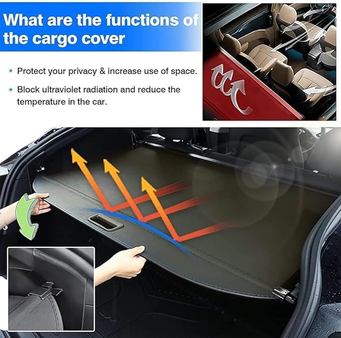 Coche Maletero Cubierta De Carga RetráCtil para BMW 2 Series Gran Tourer (F46) 2015-2018 Estantería Trasera retráctil Trasero Trunk Estante Almacenamiento