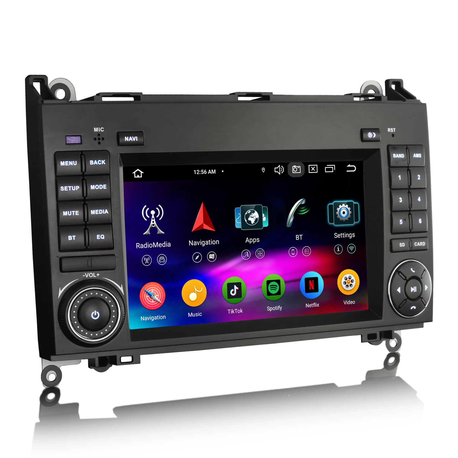 Erisin radio samochodowe 7" 8-rdzeniowe 4GB+64GB z systemem Android 14, Bluetooth, GPS, nawigacja do Mercedesa Klasa A W169, Klasa B W245, Viano, Vito, Sprinter, VW Crafter, Canbus, CarPlay, Android