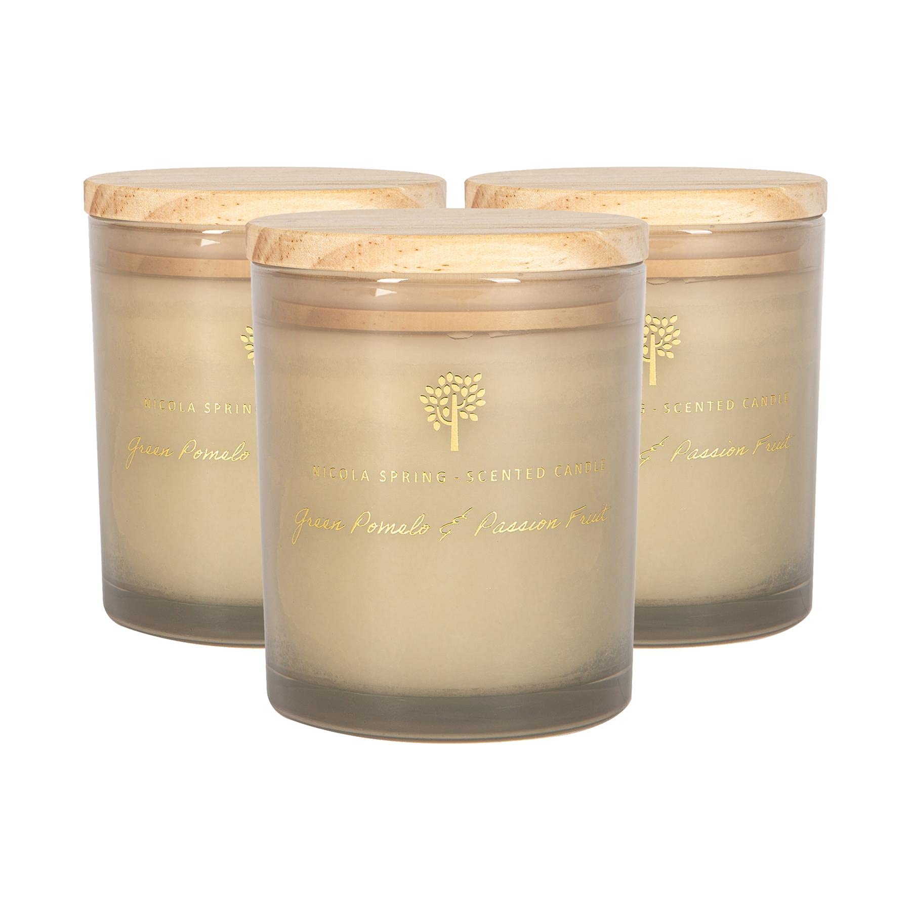 B&Q -  3X Green Pomelo & Passion Fruit Scented Candles 130G 21H Natural Single Soy Wax Aromatherapy Candle Home Fragrance