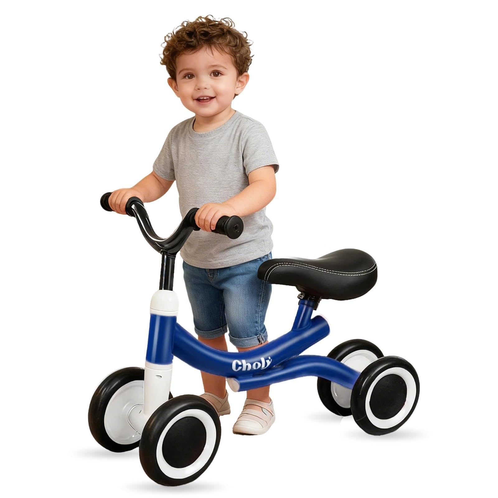 Baby Balance Bike 1 Year Old, Sturdy Toddler Bike for Kids Boys Girls, Easy Assemble Balance Bike for 1+ Years, Baby Bike for Indoor & Outdoor Play (Dark Blue)
