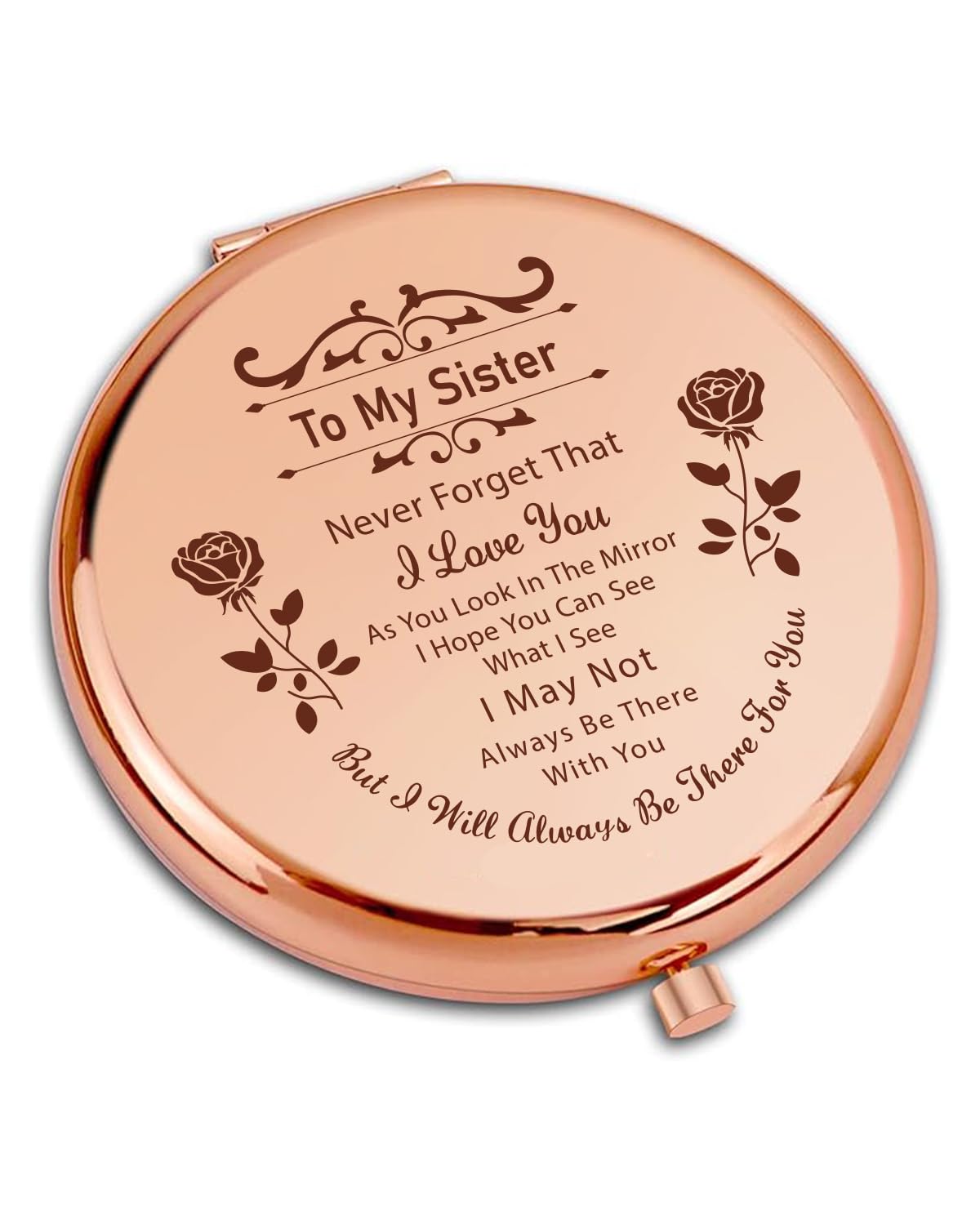 GiftGem Sister Gifts - Unique Sister Birthday Presents, Compact Mirror, for Sister, Heartfelt Sister Gifts From Sisters, Sister-in-Law & Friend Gifts
