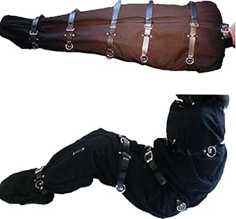 iiniim Black Canvas Body Bag Sleep Sack Bandage Suit Fetish Costume