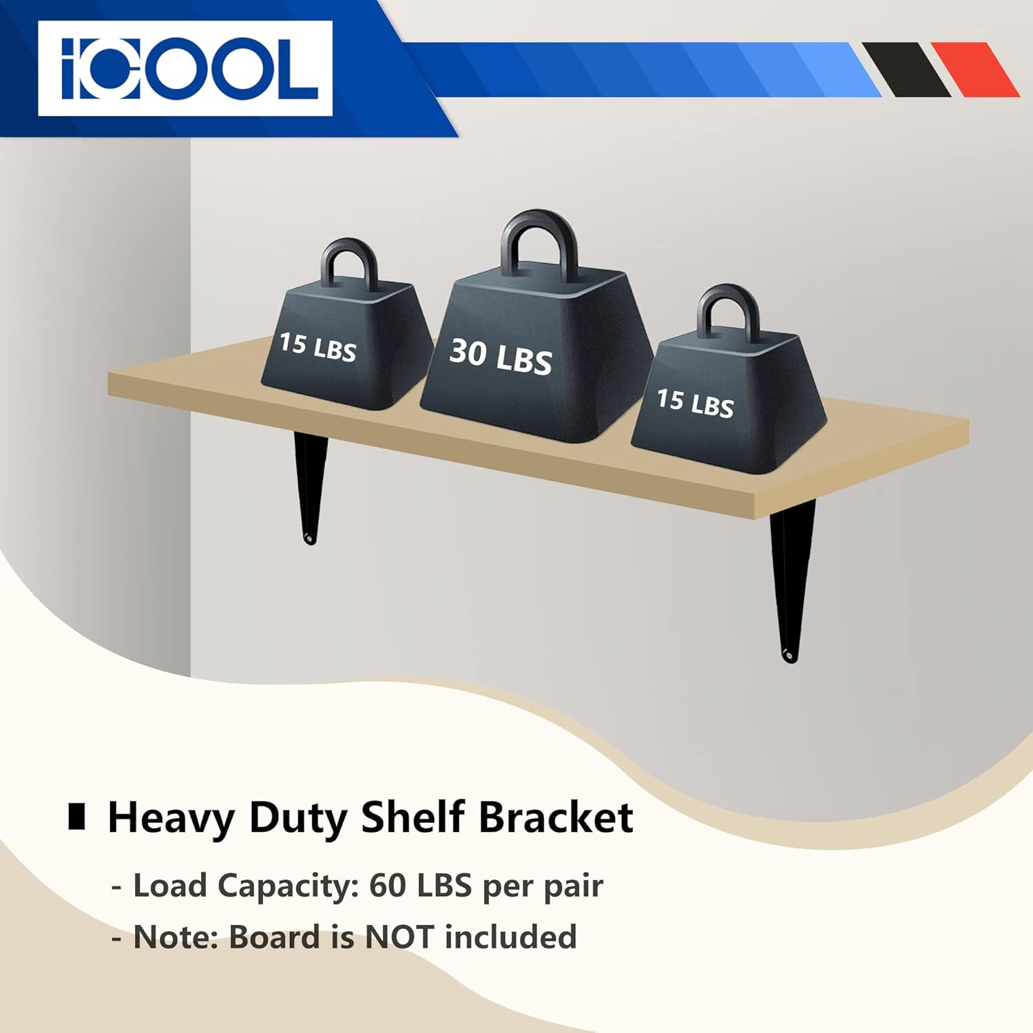ICOOL 20 Pack 8 x 6 Inch Floating Shelf Bracket, Wall Corner Brace Joint Angle Brackets, Metal L Heavy Duty DIY Brackets with Screws