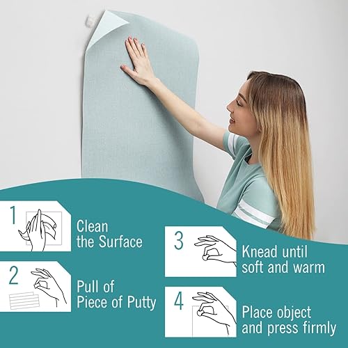 Miniatura 3 de Tacha adhesiva masilla para pósteres masilla de pared de color blanco tachuelas adhesivas para colgar en la pared masilla de montaje jumbo para aula