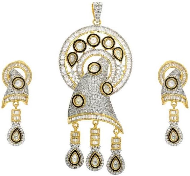 PEARLS CART ANTIQUE GOLDEN STONE STUDDED TRADITIONAL HAND MADE KAIRI THEME NECKLACE SET(Multi)-PCAN4125
