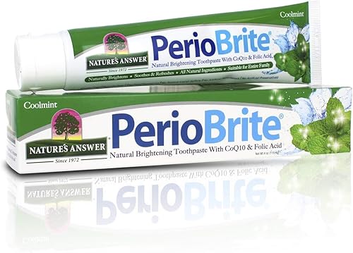 Nature's Answer Periobrite Pasta de dientes, menta fresca, 4 onzas (paquete de 6) Para dientes sensibles Blanquea los dientes Refresca el aliento