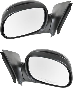 2 Piece Driver and Passenger Side Mirror Assembly Set Manual Adjustment