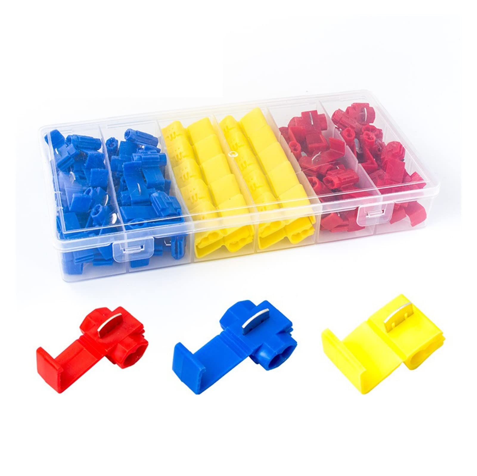 Connettori a crimpare, terminali a crimpare, 30/80/135PCS Clip a connessione rapida in scatola Separatore a crimpare for cavi e cavi Terminale Connettore a labbro Morsetto morbido Distributore morbido