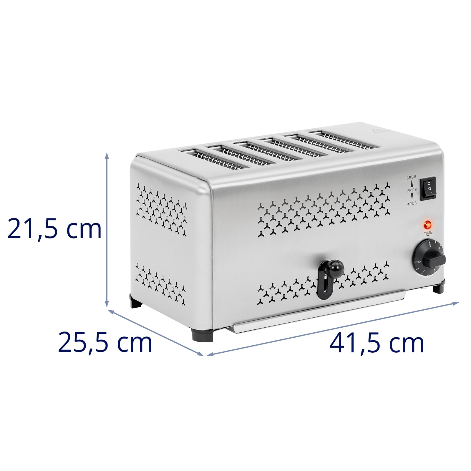 Royal Catering Tostadora 2500 W tostadoro 6 ranuras temporizador 0-5 min acero inoxidable