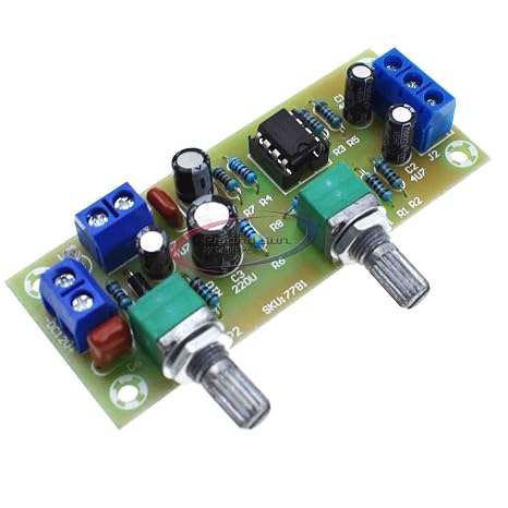 Reland Sun Preamplifier Low-Pass Filter Subwoofer Tone Board Tone Board Volume Control Amplifier Board, DC10-24V