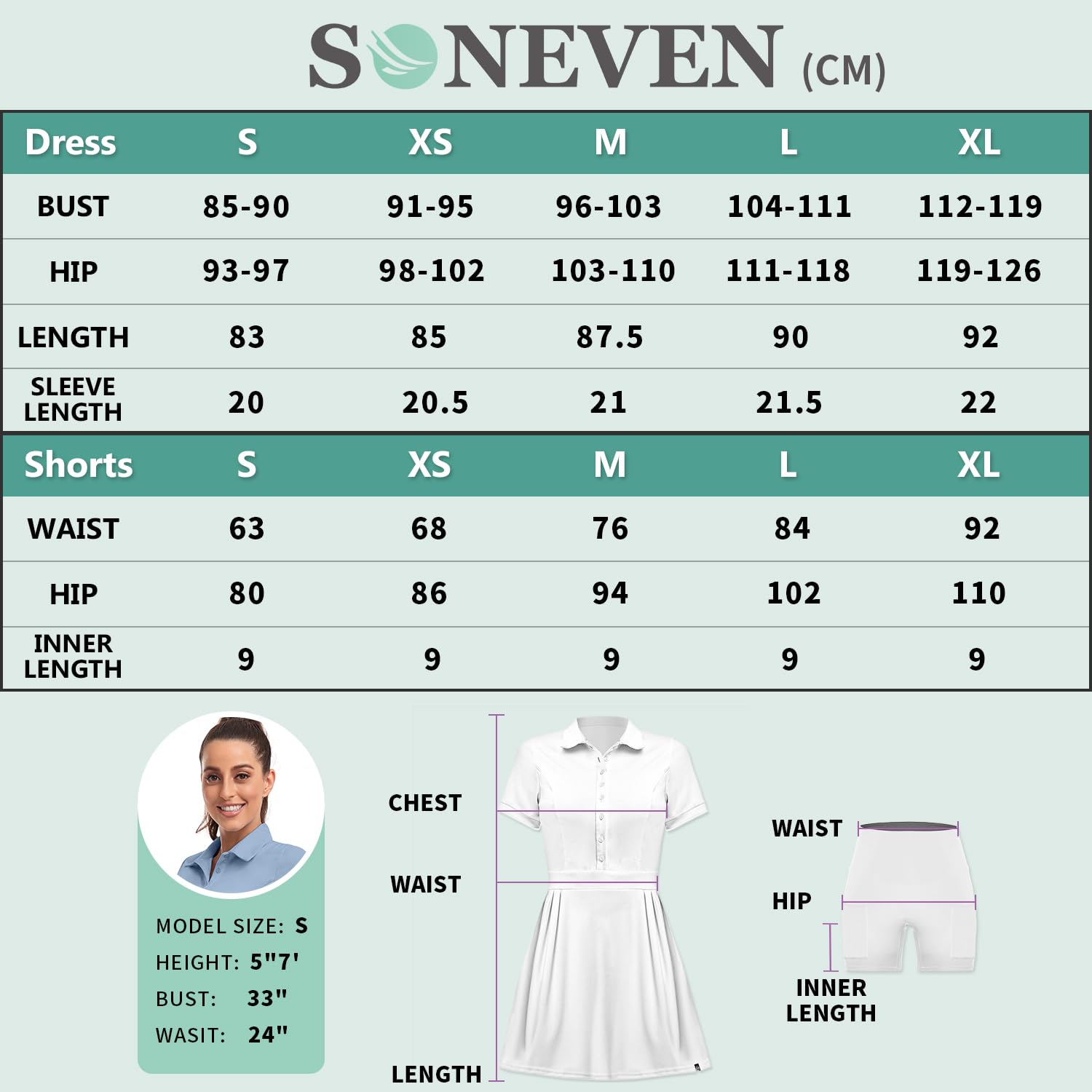 Soneven Robe de Tennis pour Femme avec Pantalon - sans Manches - Ligne A - Robe d'été - Robe de Golf pour Le Sport, Le Tennis, Le Golf, Le Baseball
