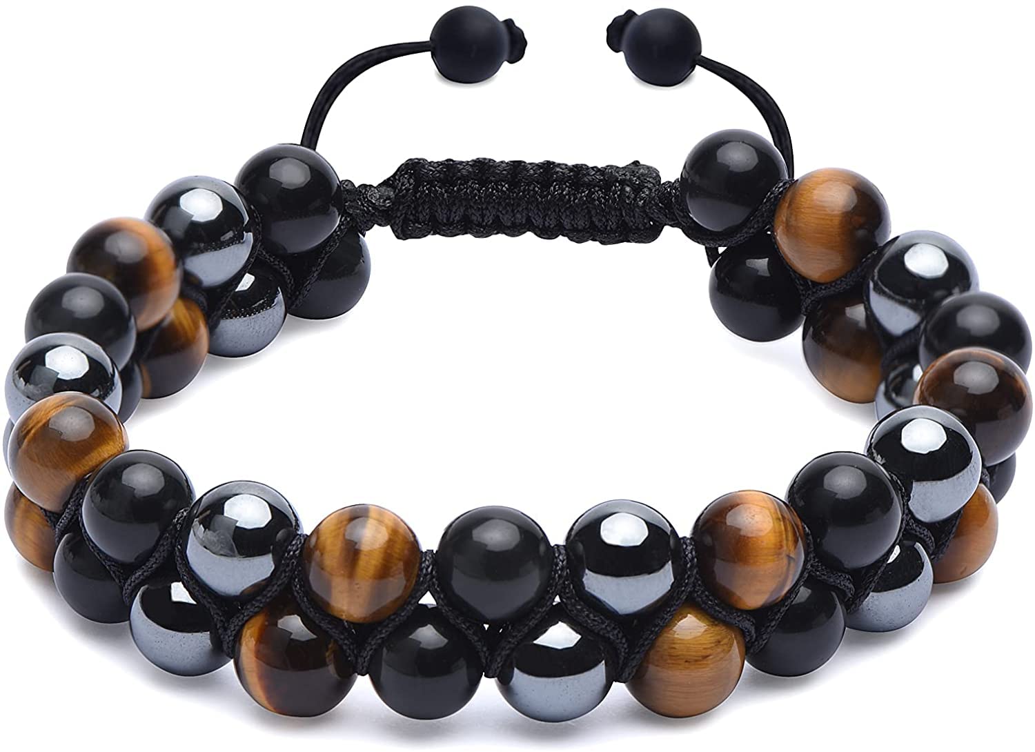 Mautik Sadiwala Natural Black Tourmaline Hematite Tiger Eye Stone Combination Law Of Attraction For Money Attraction Success Bracelet For Mens (Yellow, Black) (B09JKSMP8V) Amazon Price History, Amazon Price Tracker