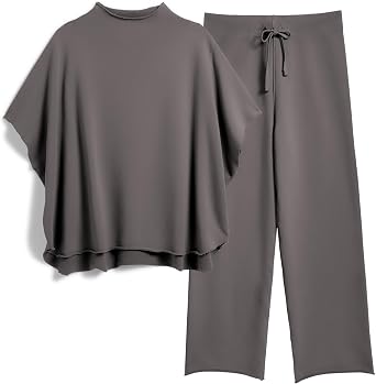 SeeLuNa Lounge Sets for Women Short Sleeve Top Wide Leg Pants Workout Set