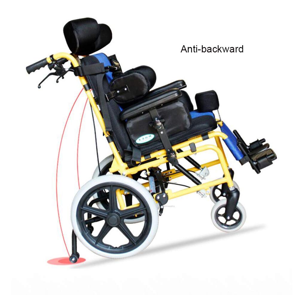 Wózek inwalidzki, dziecięce wózki inwalidzkie 20 kg transport medyczny ergonomiczny zaawansowany wygodny podłokietnik regulowane plecy nogi 90 kg obciążenie 40 * 36 cm siedzisko dla dzieci, B