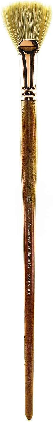Princeton Refine Artist Brush, Brushes for Oil and Acrylic Paint, Series 5400 Natural Chunking Bristle, Fan, Size 12